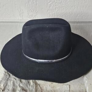 7 3/8 WOOL Western Express Country VINTAGE Cowboy Hat Concho Band Black RED 59
